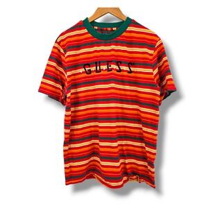 Guess Vibras J Balvin Striped Tee Retro 80s 90s Multicolor T-Shirt‎ Men's Size M